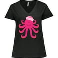 thumbnail image 3 of Inktastic Octopus Ocean Sea Creature Girls Women's Plus Size V-Neck T-Shirt, 3 of 5