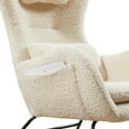 thumbnail image 5 of Rocking Chair Nursery with Side Pocket, Nursery Rocking Chairs with High Backrest and Armrest, Built-in Headrest, Comfy Glider Rocking Chair, Reading Nursing Arm Chair for Living Room, Bedroom, Beige, 5 of 6
