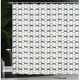 thumbnail image 4 of Ambesonne Geometric Shower Curtain, Squares Plain Background, 69"Wx75"L, Petrol Blue White, 4 of 5