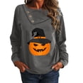 thumbnail image 1 of Hauts pour Femmes Mode Manches Longues Boutonné Imprimé Mignon Col Rond Pull Léger Tempérament Sport Blouse Douce (TG, Gris), 1 of 6