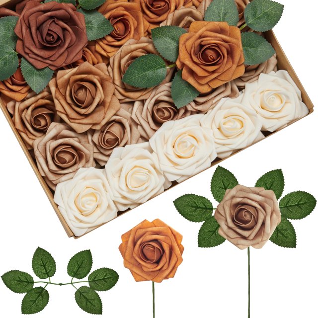 Rosas artificiales de espuma InnoGear, 50 unidades con tallos