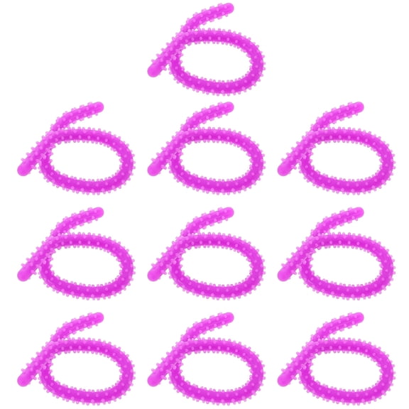 AURARMLET 10Pcs Silicone Spiral Perm Rod Set Violet Hair Rollers for Styling