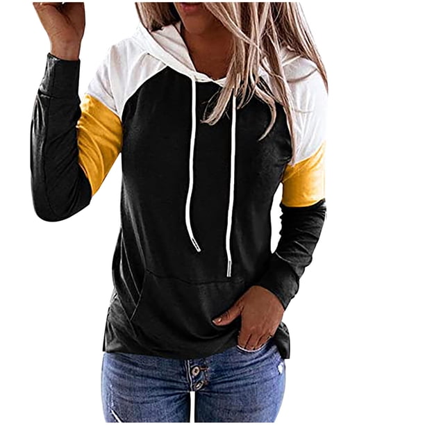 Puntoco moda mujer manga larga otoño camiseta impresión bolsillos con capucha blusa tops Puntoco Puntoco-4191