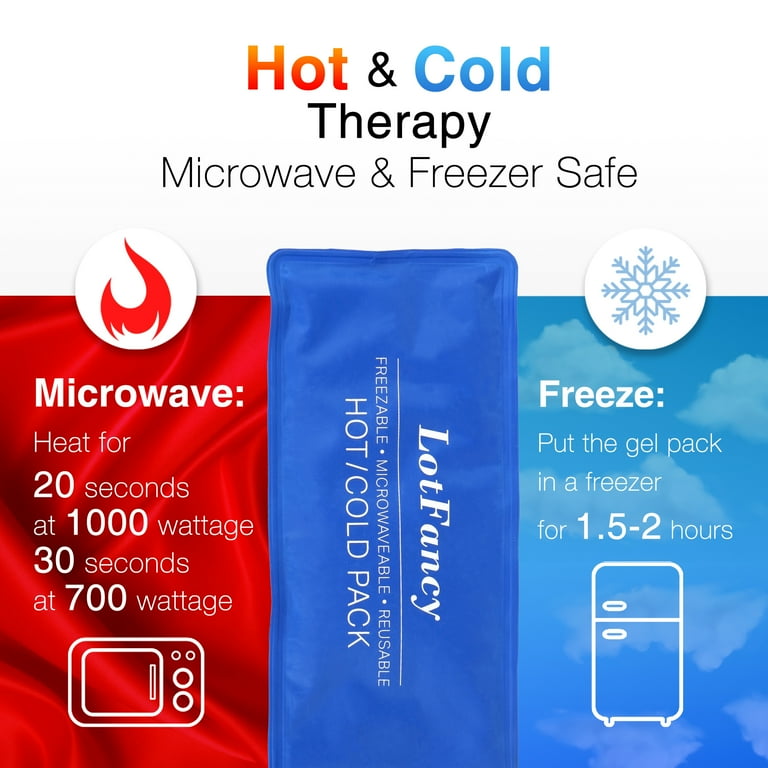 LotFancy Ice Packs for Injuries, 2 Reusable Hot Cold Packs( 11x5