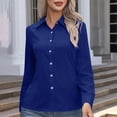thumbnail image 5 of Lmueinov Women's Long Sleeve Button Down Dress Shirts Lapel Collar Slim Fit Work Blouses Wrinkle Resistant Office Business Casual Tops, S-5XL, 5 of 7