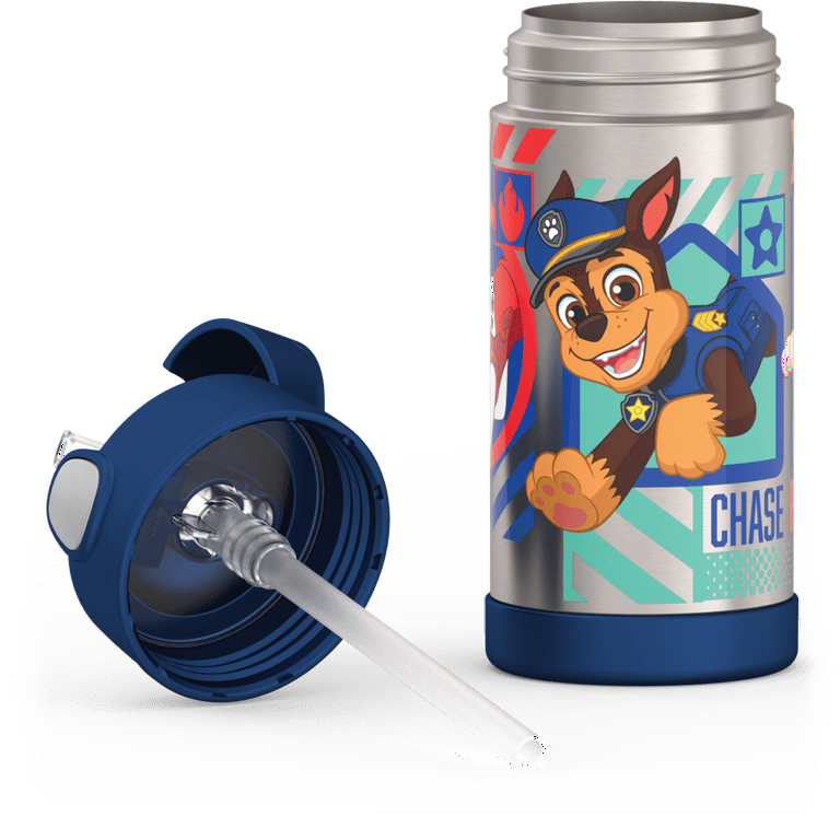 PAW PATROL THERMOS 12oz Funtainer w/Pop Up Straw & Stays Cold 12 hrs.