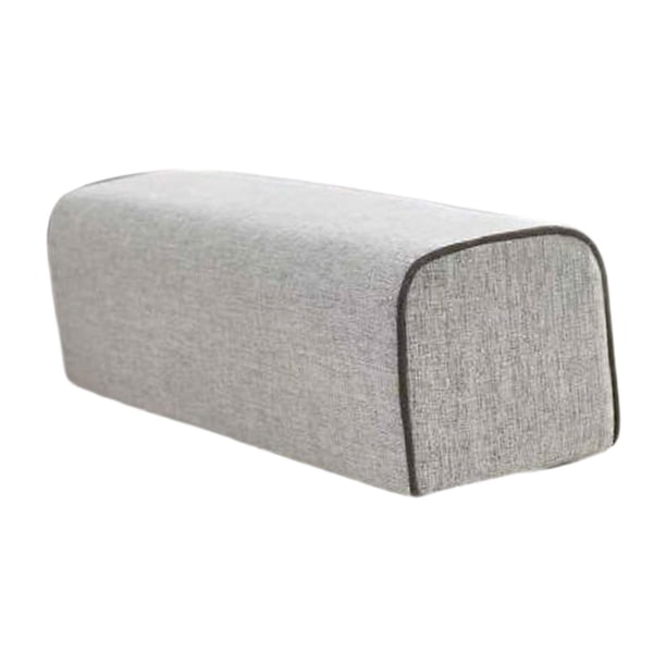 Cojín ergonómico portátil de lino para reposabrazos de sofá, espuma de alta densidad gris