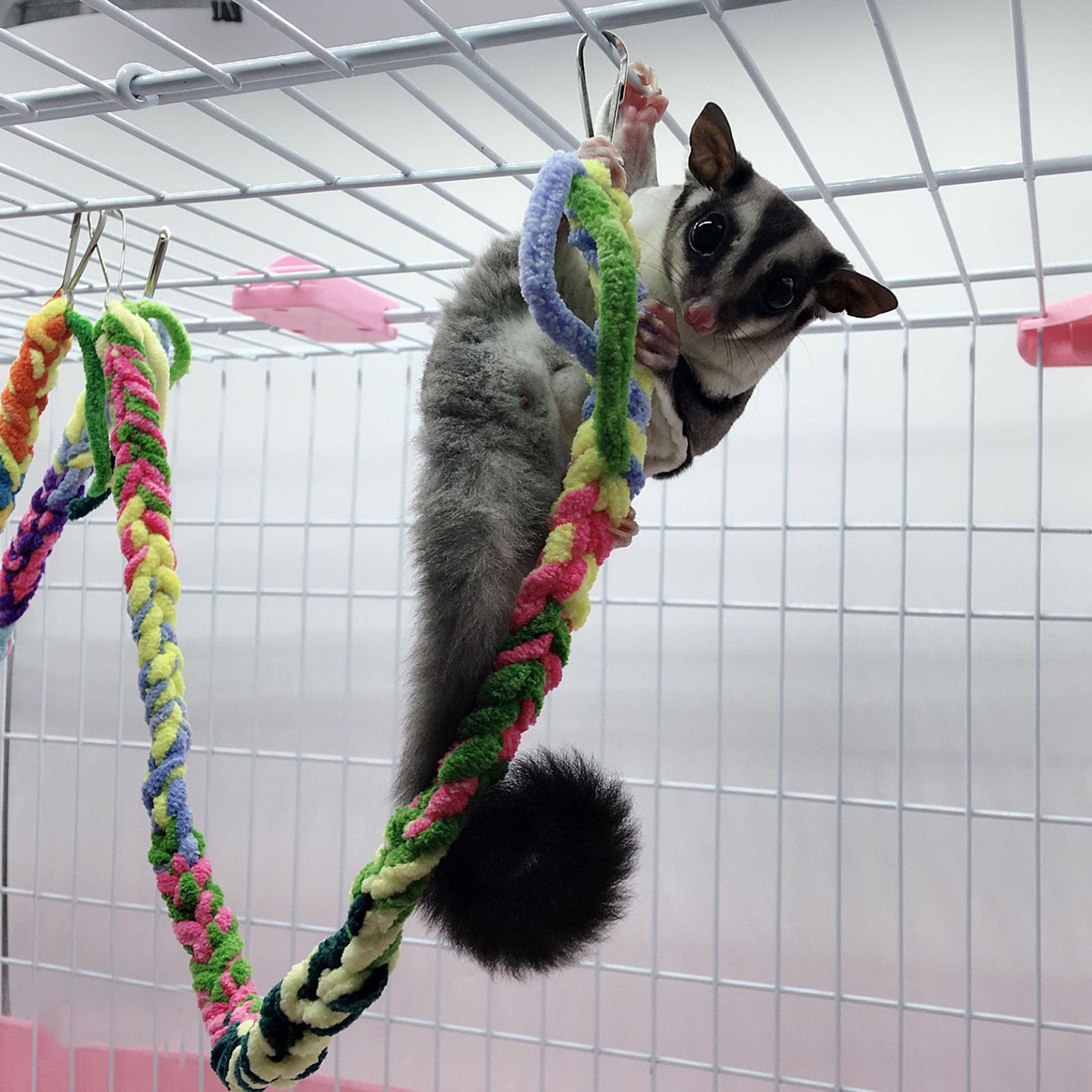 DOPI Pet Climbing Rope Multi-color Anti-shedding Super Soft Pet Hamster Swing Rope Bridge for Parrots