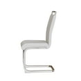 thumbnail image 6 of Set of 2 Modern Dining Chairs, PU Faux Leather High Back Upholstered Side Chair with C-shaped Tube plating Metal Legs for Dining Room Kitchen Vanity Patio Club Guest Office Chair (White), 6 of 11