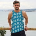 thumbnail image 6 of Lsque Sea Turtle Pattern Mens Tank Tops Muscle Athletic Quick Dry Sleeveless Workout Fitness T Shirts Beach Tank Top, Loose-fit Sleeveless Shirt for Men-, 6 of 7