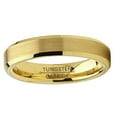 thumbnail image 3 of Metal Masters Tungsten Carbide Ring Goldtone Wedding Band Men Women Comfort-Fit 4mm, 3 of 7