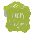 thumbnail image 1 of Inkdotpot Pack Of 100 Real Silver Foil Bracket Shape Paper Tags Happy Holiday Favor Hang Tags, 1 of 6