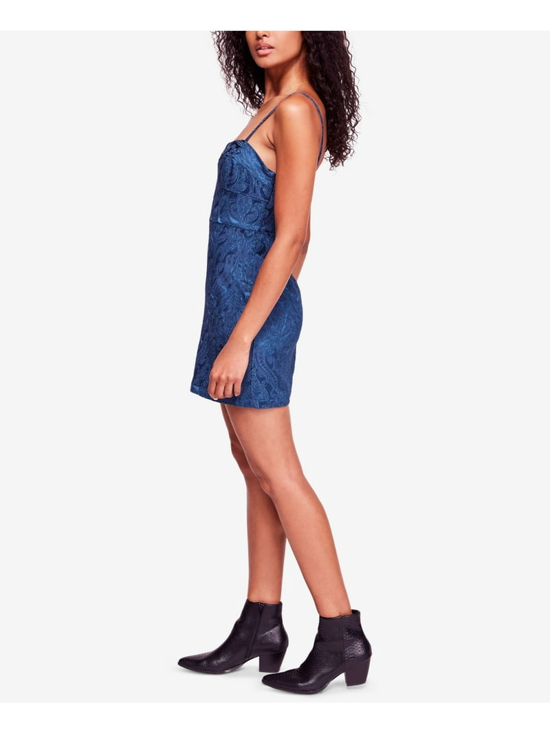 FREE PEOPLE Womens Teal Embroidered Spaghetti Strap V Neck Mini Party Sheath Dress 12 - Walmart.com FREE PEOPLE Womens Teal Embroidered Spaghetti Strap V Neck Mini Party Sheath Dress 12 - Walmart.com
