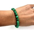 thumbnail image 2 of Fashion Jewelry Round Green, Jade Gemstone Stretch Bracelet, 8 in, 91144-8, 2 of 3