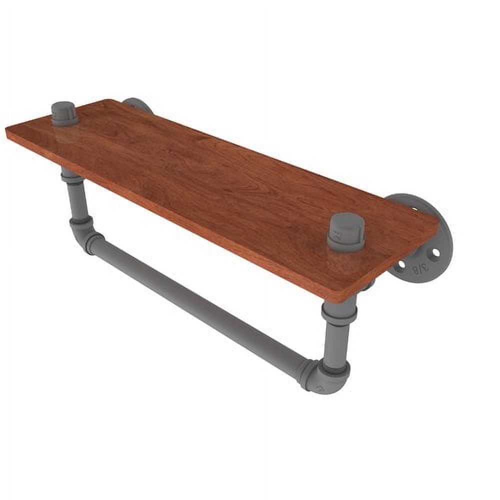 Allied Brass - Pipeline 16'' Ironwood Shelf with Towel Bar in Oil Rubbed Bronze - image 5 of 7