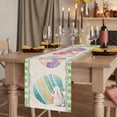 thumbnail image 2 of Table Runners 72 Inches Long Dress Scarves, Easter Farmhouse Kitchen Table Runner, Coffee Tablerunners, Colorful Eggs Bunny Floral Vines Green Plaid 14x72 Inch, 2 of 9