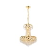 thumbnail image 2 of Maklaine 6 Light Royal Cut Crystal Steel Chandelier in Gold Finish, 2 of 9