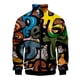 thumbnail image 2 of Chaqueta con estampado 3D de grafiti de colores a la moda para hombre, abrigo de hip hop para exteriores, chaquetas con cremallera de gran tamaño para la calle, ropa para niños, 2 of 5