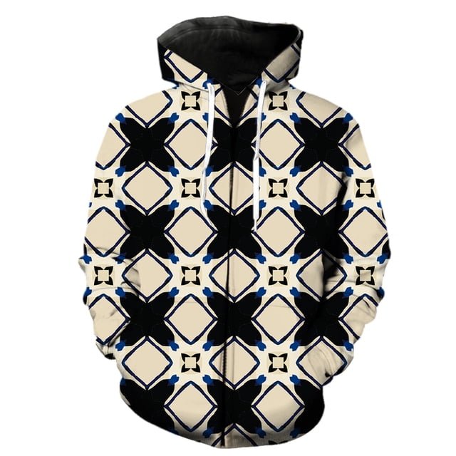 Sudadera con capucha y cremallera para hombre, estilo retro étnico exótico, estilo Harajuku, divertida, moda urbana, genial, con estampado 3D, unisex, informal, de gran tamaño