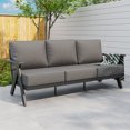 thumbnail image 2 of EAGLE PEAK Urban Slate 3-Seat Steel Modern Patio Couch Outdoor Sofa with Weather Resistant Cushions, Black/Gray, 2 of 8