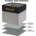 thumbnail image 5 of Collapsible Fabric Storage Cube Bins with 2 Reinforced PU Handles, Foldable Storage Organizer Baskets for Closet, Shelves, Living Room | 11"x11"x11", 4 Pack, Gray & White, 5 of 14