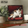 thumbnail image 5 of 2D Flat, 1pc Vintage Framed Chubby Cat Painting Art, Whimsical Fat Cat Portrait Wall Decor for Cat Enthusiasts, Ideal for Living Room Home Decor, Decorative Sign, Plaque, Perfect for Christmas, 5 of 9