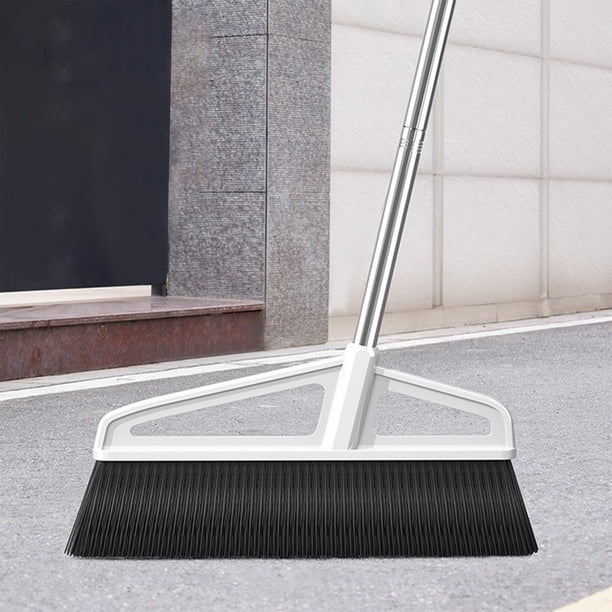 Escoba CLLC, escoba angular con mango largo - Ideal para limpieza profunda, también funciona bien para polvo fino - Barredora comercial para interiores y exteriores para patio, acera, terraza, cocina