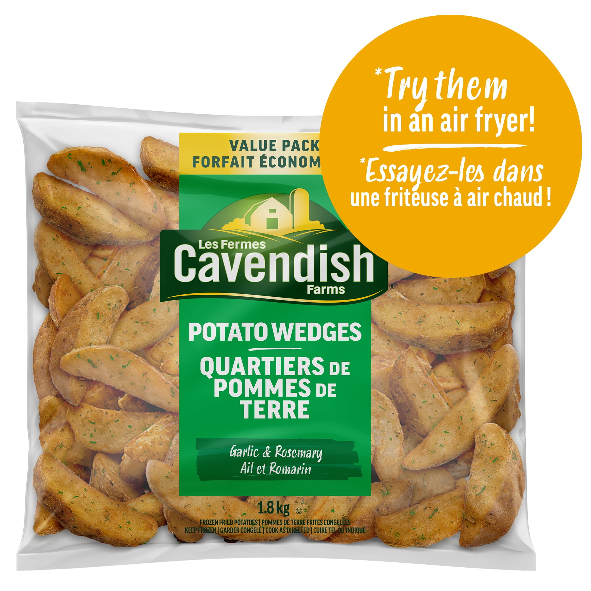 Cavendish Farms Garlic and Rosemary Potato Wedges | Made in Canada | Proud Canadian Company, 1.8 kg