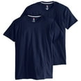 thumbnail image 2 of Hanes Mens X-Temp Crewneck Short-Sleeve T-Shirt 2-Pack, 3XL, Navy, 2 of 2