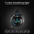 thumbnail image 3 of Auriculares para juegos de PC, sonido envolvente para jugadores con micrófono, auriculares LED para juegos, estéreo bajo Eigraketly EL013828-00, 3 of 4
