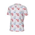 thumbnail image 6 of Wukai Red Squirrel And Blue Rabbit Print Men's Short-Sleeved Mesh T-Shirt,Quick-Dry Short Sleeve Workout T-Shirt-X-Small, 6 of 8