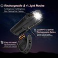 thumbnail image 3 of brown Juego de luces para bicicleta recargables por USB ultrabrillantes, potente faro delantero y luz trasera para bicicleta, 4 modos de luz, fácil de instalar para hombres, mujer, 3 of 4