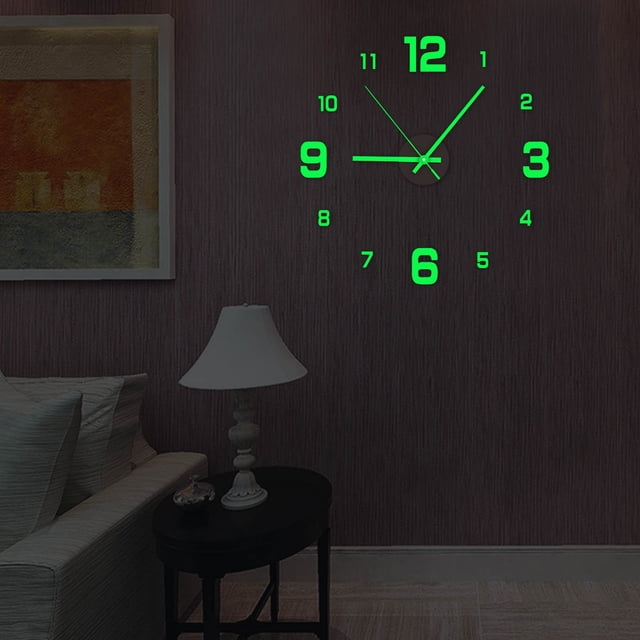 Glowing Sticker Clock, DIY Frameless Wall Decor, Glowing Time Stickers, Modern Home Accent, Kitchen Bathroom Art, Digital Luminous Stickers, Easy Application, Self-Adhesive, Decorative Wall Akmoler