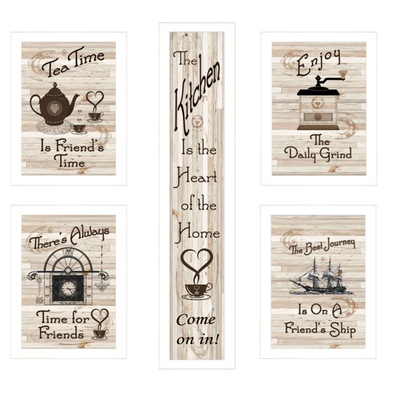 TrendyDecor4U Kitchen Friendship 5-Piece Vignette Wall Art V426-712W