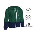 thumbnail image 4 of Qiylii Women Packable Rain Jacket  Outdoor Color Block Hooded Windbreaker, 4 of 6