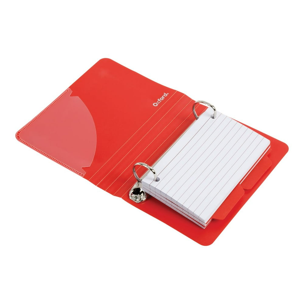 Oxford Ring binder 2 parts 3 in x 5 in with 50 cards assorted