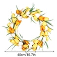 thumbnail image 2 of Guirnalda falsa Tulipán Colgador de puerta Decoración de flores de imitación Artificial para pared de banquete de boda, Amarillo claro, 40 CM Advancent HA9035-06B, 2 of 6