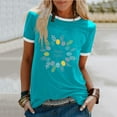 thumbnail image 1 of Daisyyozoid Funny Easter Day Sweatshirt for Women Summer Print Regular Round Neck Short Sleeves Top, 1 of 5