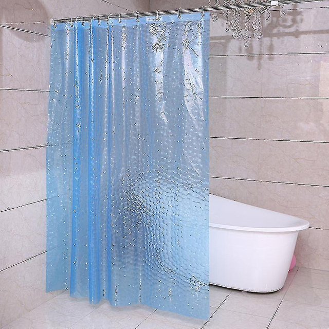 Cortinas de ducha resistentes al moho, cortinas impermeables de EVA, azules