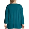 thumbnail image 2 of Just My Size Women's Plus Size Bell Sleeve Pin-tuck Top, 2 of 5