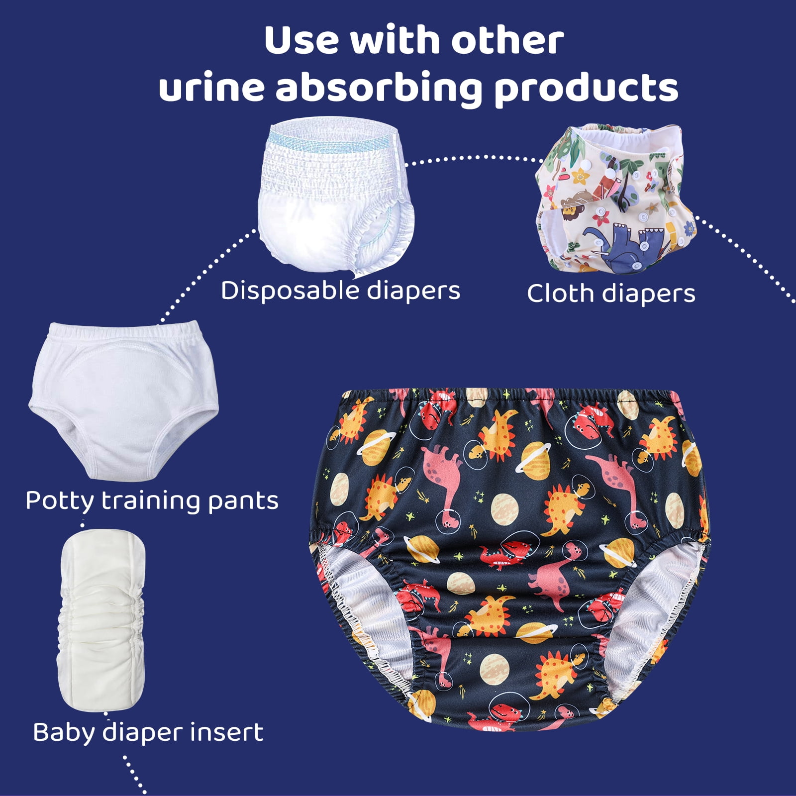 SMULPOOTI 8 Packs Plastic Underwear Covers for Potty Training Rubber Pants for Toddlers Rubber Training Pants for Toddlers Plastic Diaper Covers Plastic Underwear for Toddler Boys 1t