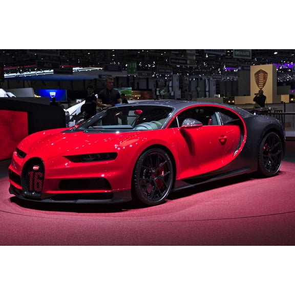 Bugatti Genf Geneva 2018 Sport Car 24 x 36 Framed Poster