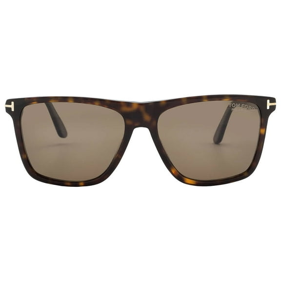 Tom Ford FT 0832 Plastic Mens Square Polarized Sunglasses Brown 57mm Adult