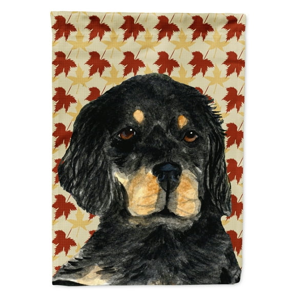 Carolines Treasures SS4341-FLAG-PARENT Gordon Setter Fall Leaves Portrait Flag  multicolor