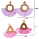 thumbnail image 2 of 2 pares de pendientes de ratán, pendientes bohemios trenzados con borlas geométricas ligeras, pendientes trenzados de hierba hechos a mano para mujer, 2 of 5
