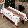 thumbnail image 2 of Merry Christmas Tablecloth, 60 x 84 Inch Fabric Christmas Tree Balls Table Cover Rectangle Xmas Bells Table Cloth for Merry Christmas Holiday Party Decorations Supplies, 2 of 6