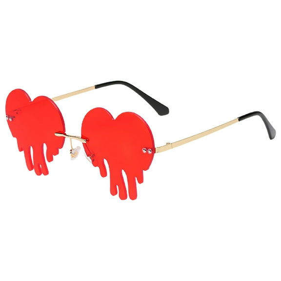 Masteelf 1 Pair Heart-Shaped Stylish Eyeglasses with Decorative Frames Trendy Beach Eyewear Accessory for Women and Men