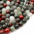 thumbnail image 2 of K-KED Natural African Bloodstone 4mm 6mm 8mm 10mm Round Beads 15" Strand-8 mm, 2 of 9