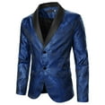 thumbnail image 2 of kamemir Mens Blazer Mens Sport Coat Casual Slim Fit Blazer One Button Textured Suit Jacket(Blue,XL), 2 of 6