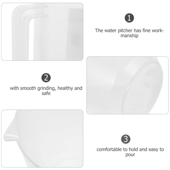 HONMEET Clear Water Pitcher with Measurement Marks, Portable Beverage Jug with Smooth Pour Spout for Tea, Lemonade, and Cold Drinks